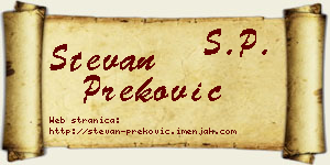 Stevan Preković vizit kartica